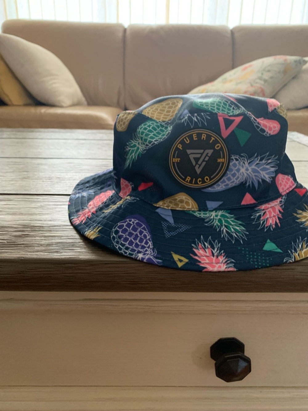 Pineapple Print Bucket Hat - Navy Multicolor